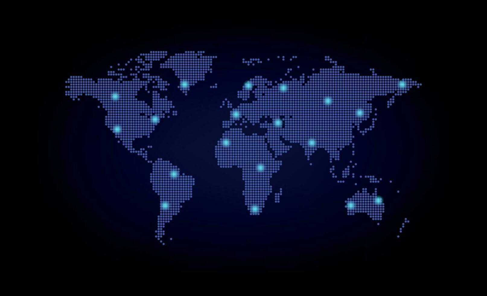 tratteggiata linea mondo carta geografica, tecnologia sfondo vettore