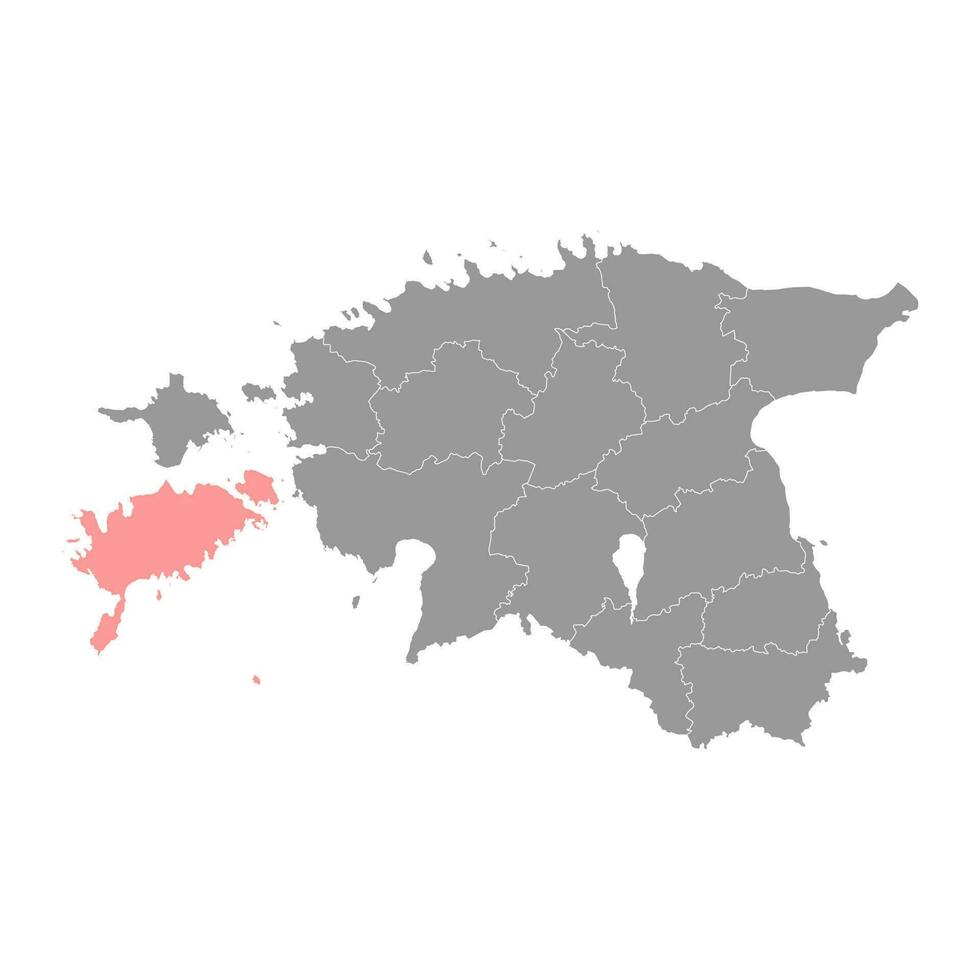 saare contea carta geografica, il stato amministrativo suddivisione di Estonia. vettore illustrazione.