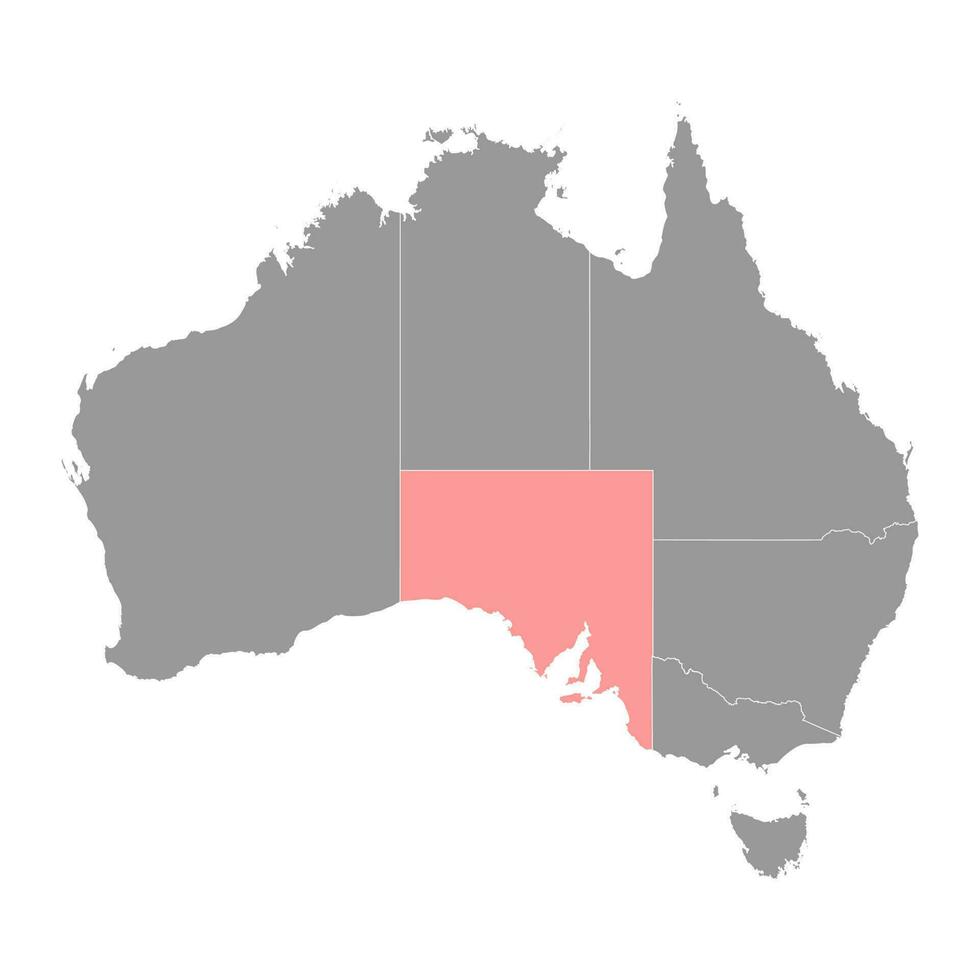 Sud Australia carta geografica, stato di Australia. vettore illustrazione.