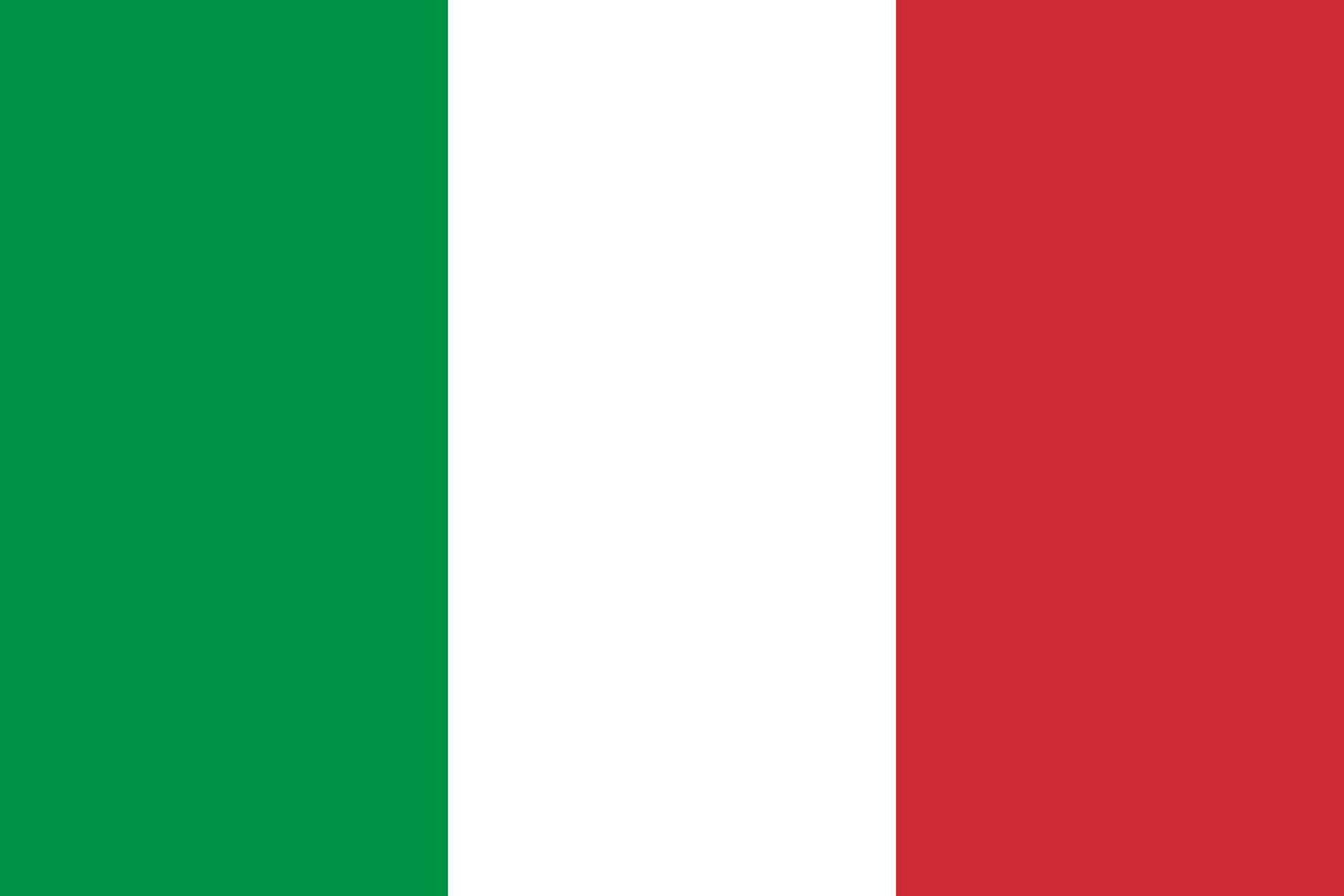 bandiera italia, colori ufficiali e proporzione. illustrazione vettoriale. vettore