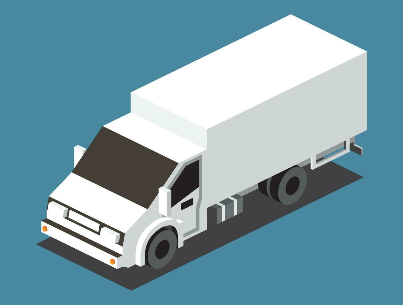 isometrico carico camion. commerciale trasporto. la logistica. 3d città oggetto per infografica. vettore