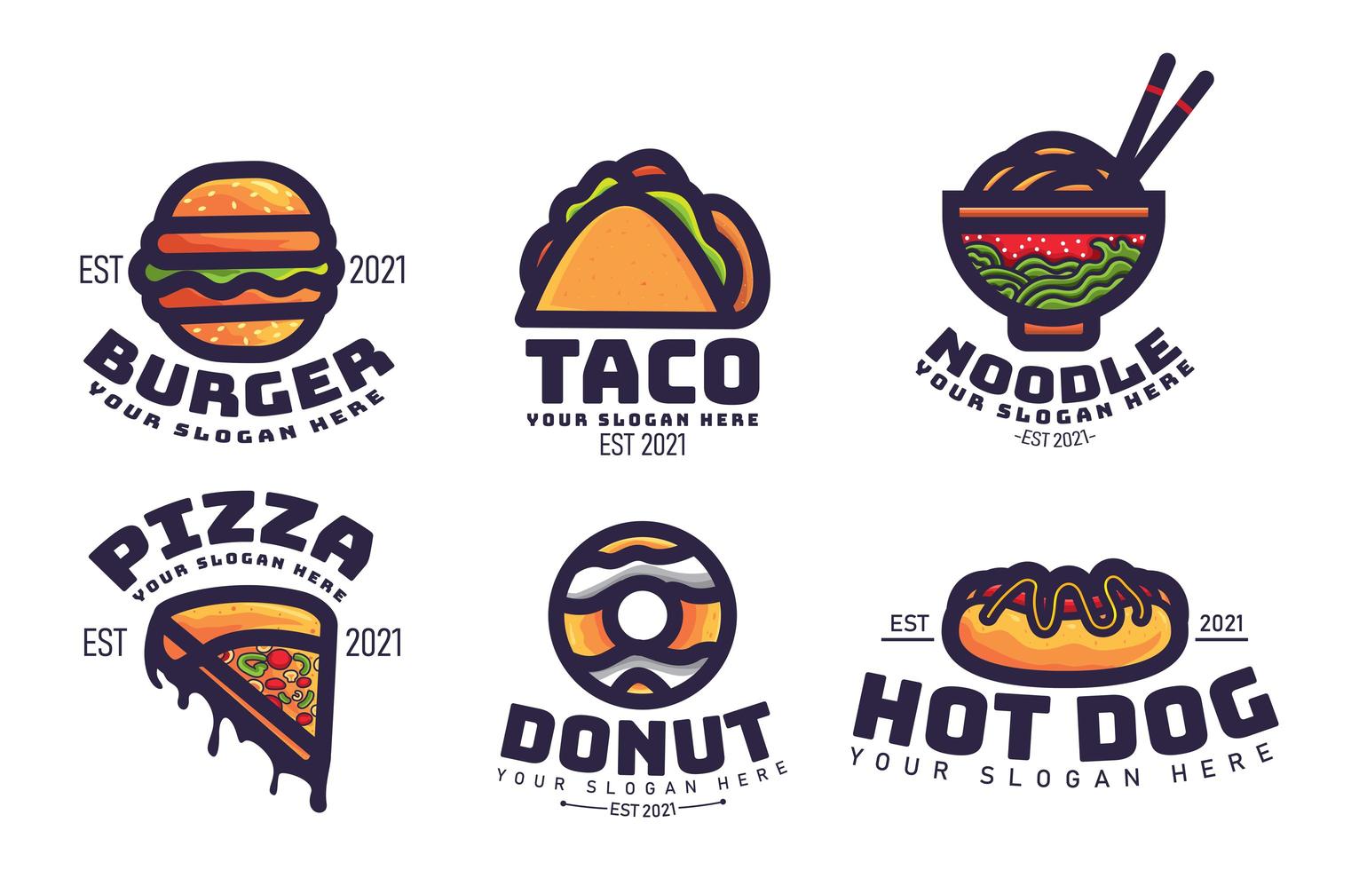 concetto di logo di fast food vettore