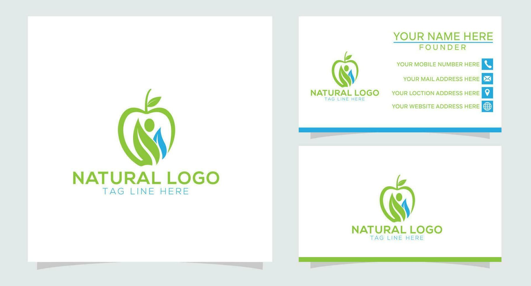 design del logo della mela naturale vettore