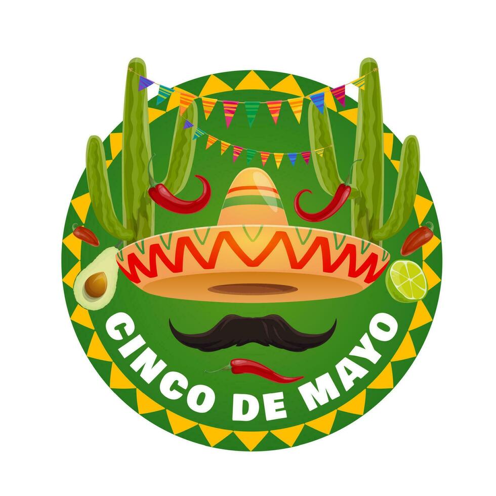 messicano sombrero di cinco de mayo vacanza vettore