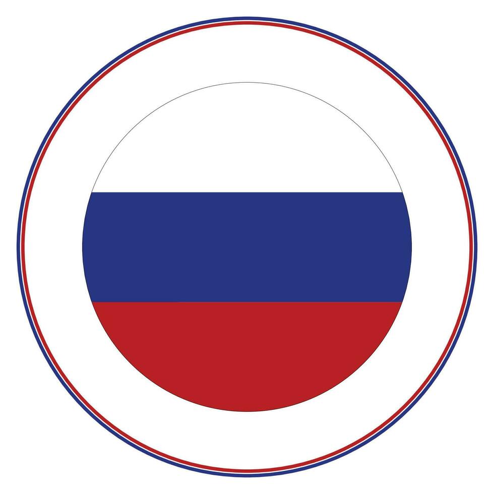russo bandiera nel cerchio. bandiera di Russia nel arrotondato cerchio vettore