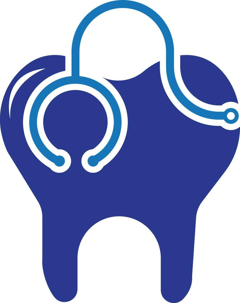 dentale stetoscopio logo, dentale clinica logo dente astratto design vettore