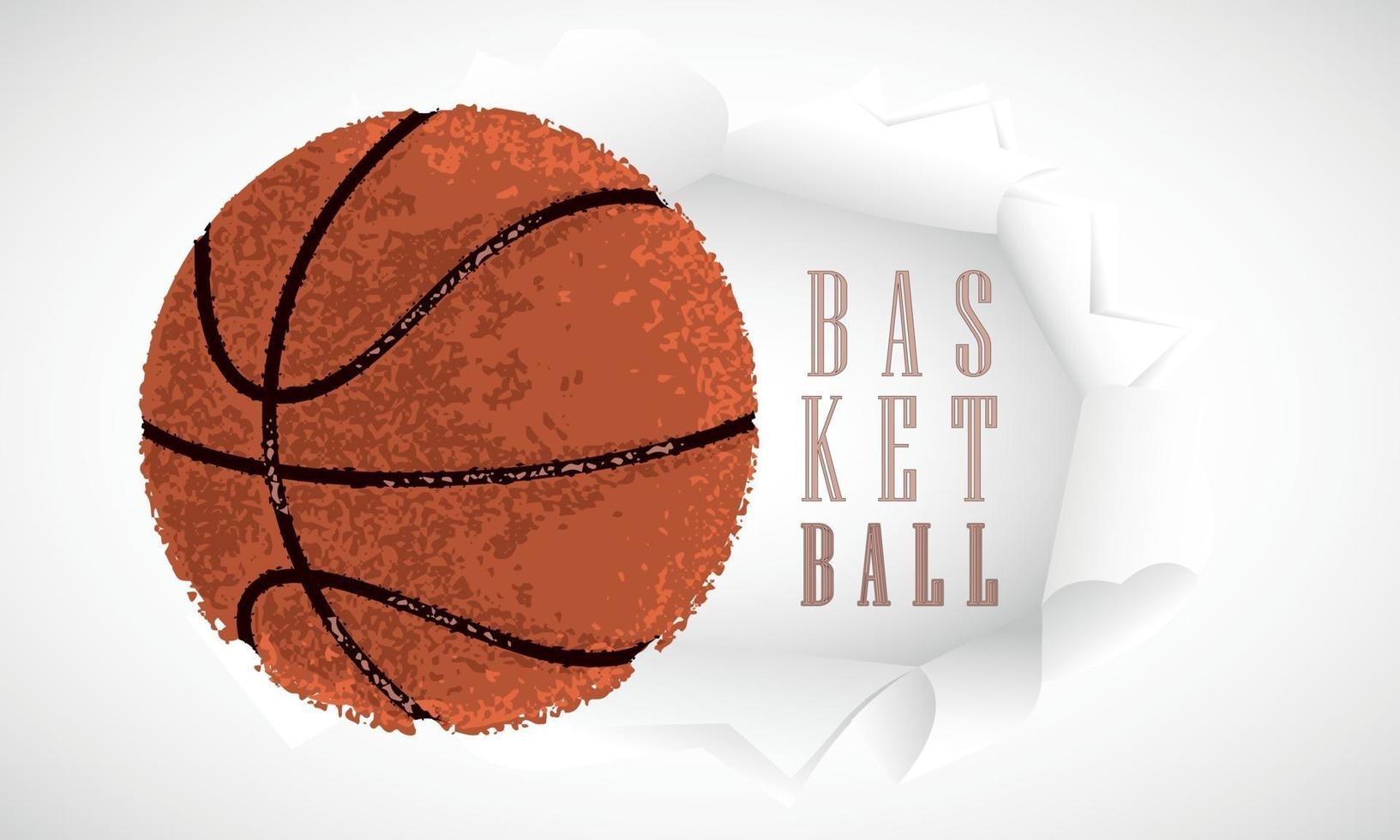 palla da basket isolato su un poster di sport vettore