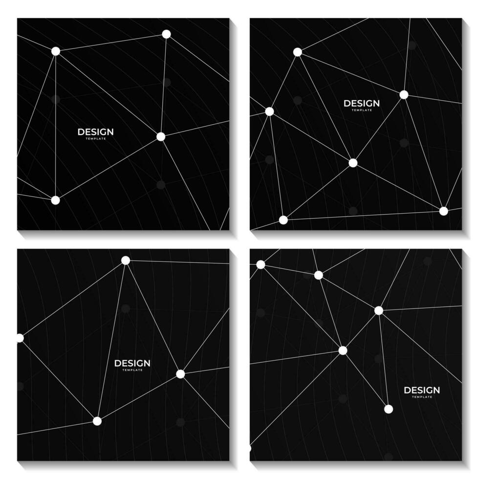 astratto buio sfondo con Linee e molecolare vettore