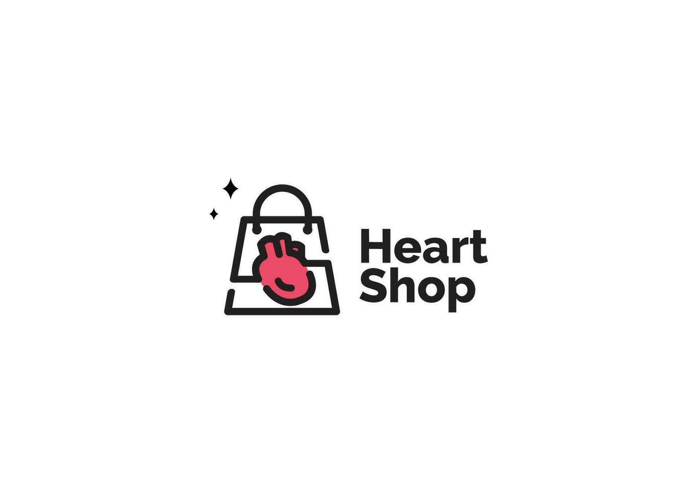 Salute negozio logo icona vettore illustrazione con cuore come simbolo