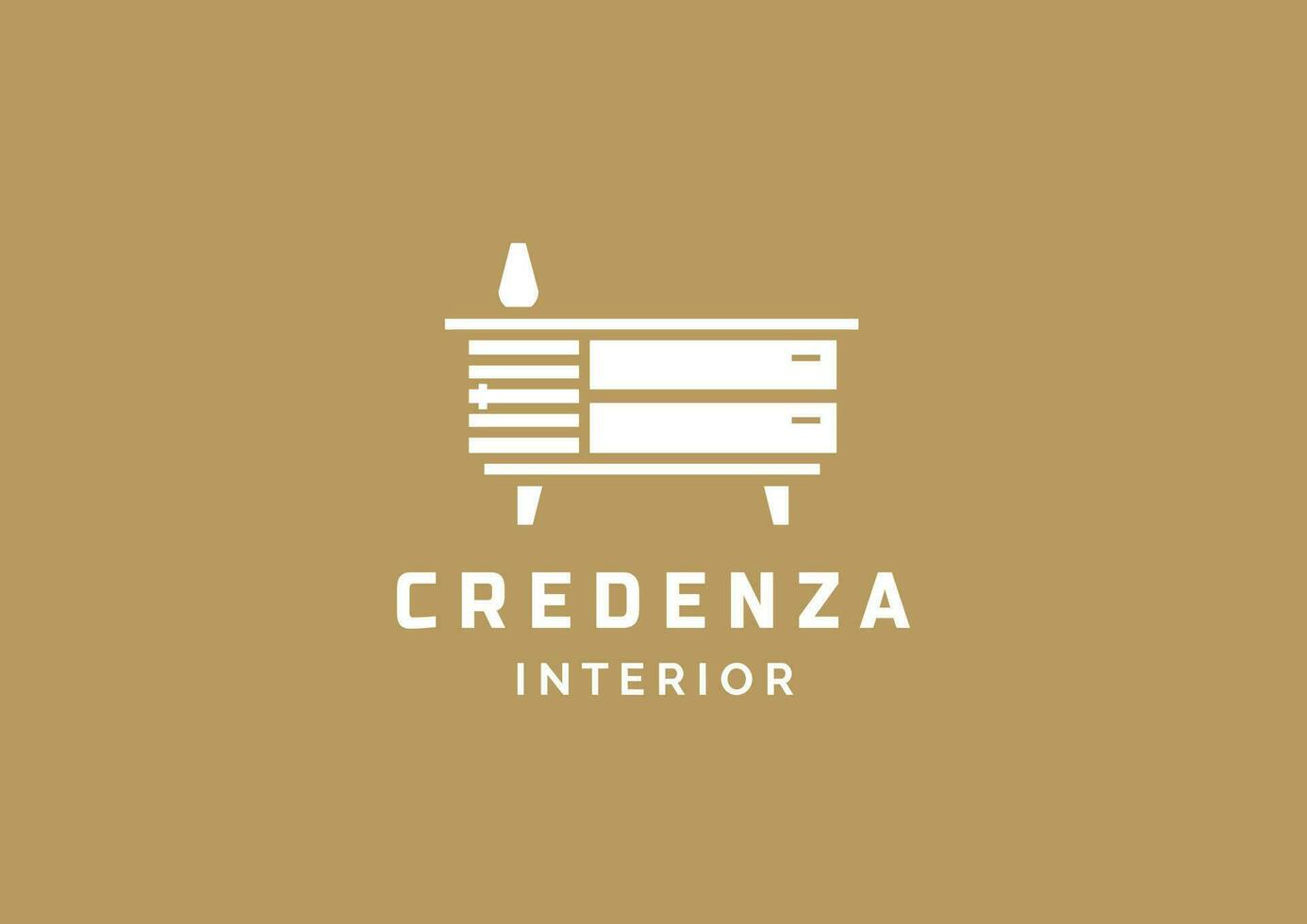 credenza casa mobilia logo moderno vettore icona illustrazione