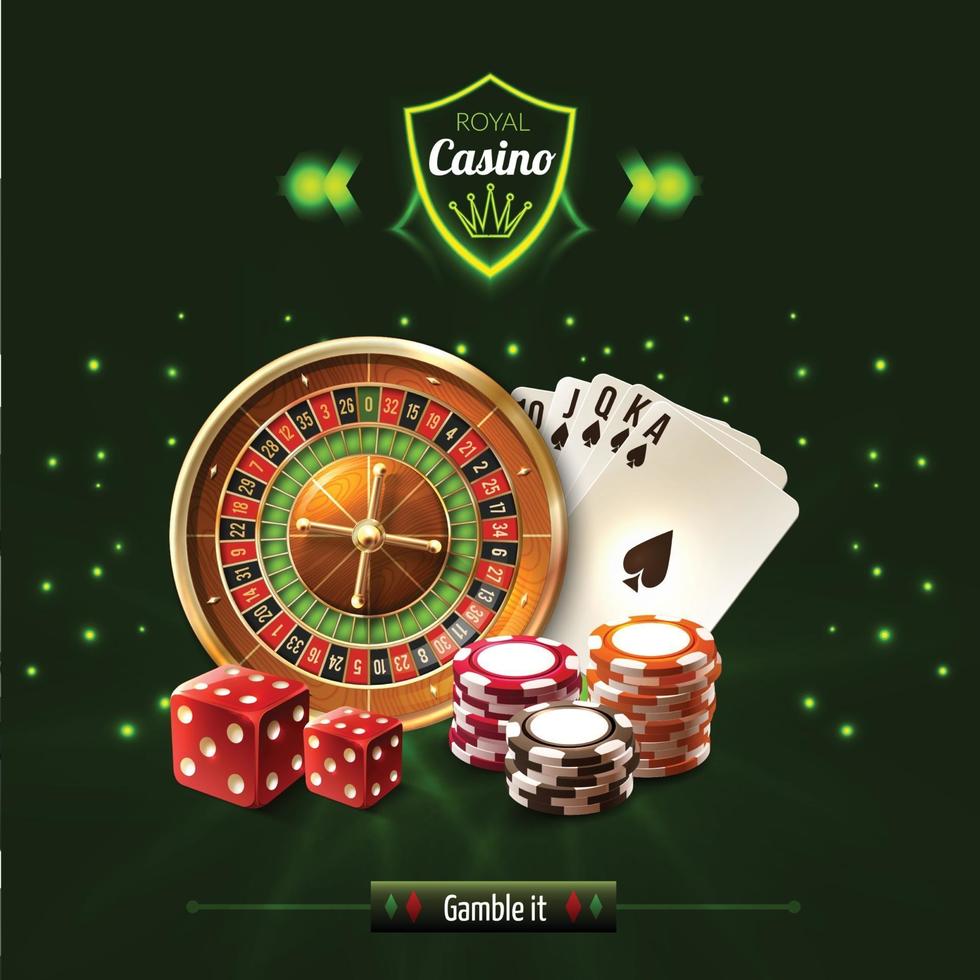 giocalo illustrazione realistica di vettore della composizione del casinò