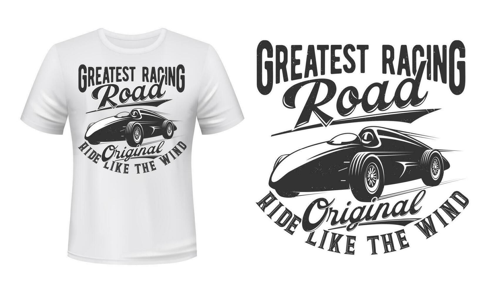 Vintage ▾ da corsa roadster maglietta vettore Stampa