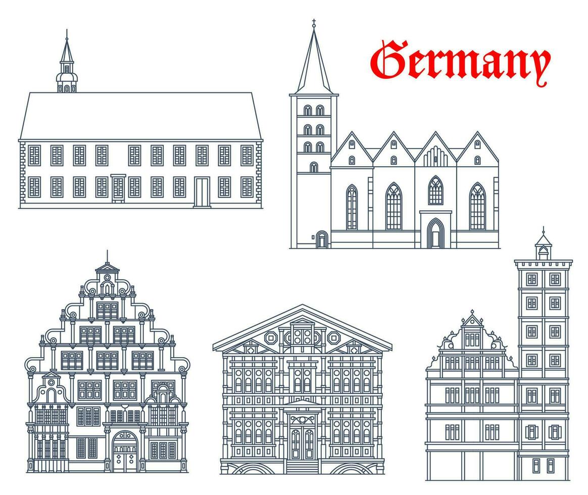Germania punto di riferimento edifici, fachwerk architettura vettore