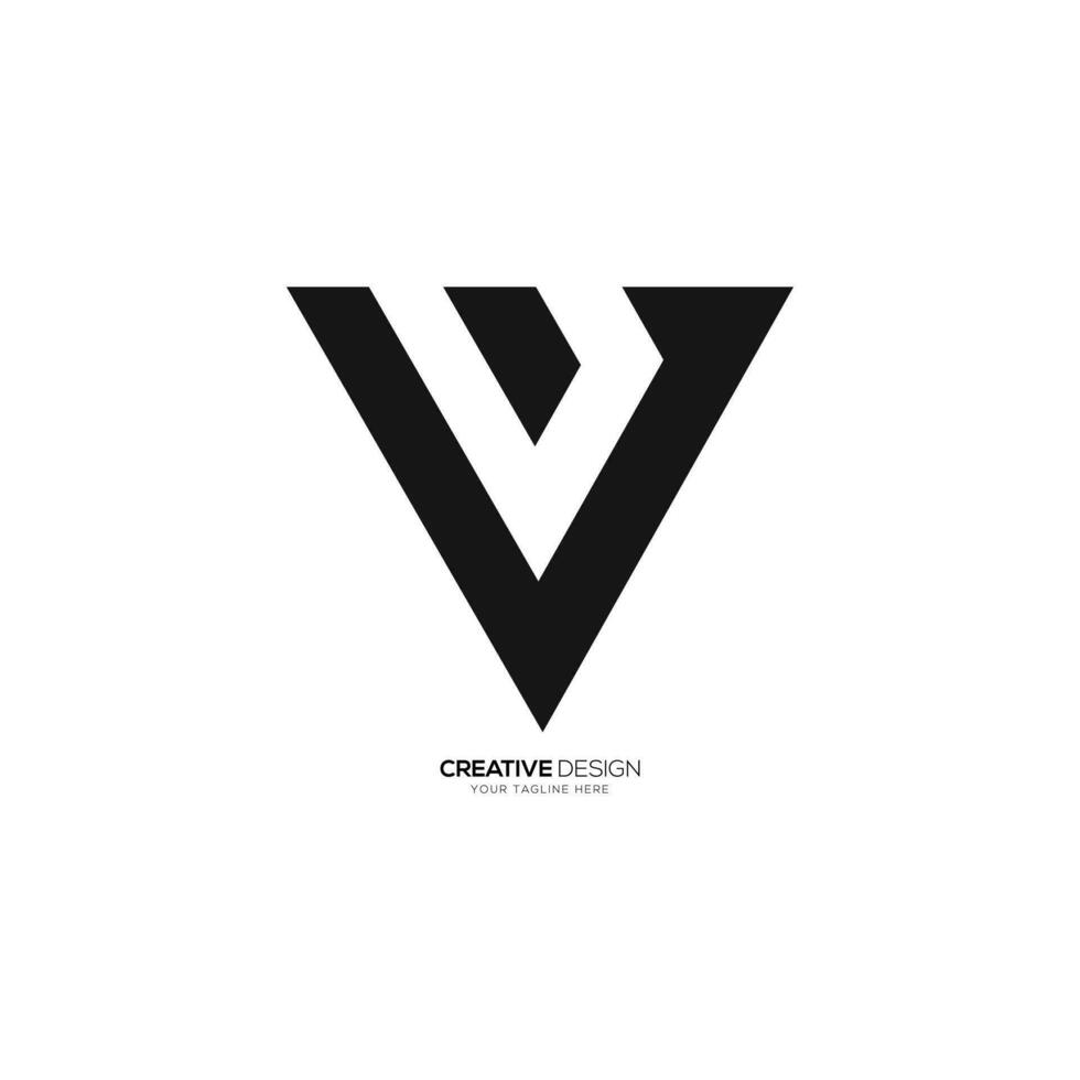 lettera vu o uv triangolo negativo spazio logo. vu logo. vu unico moderno logo vettore