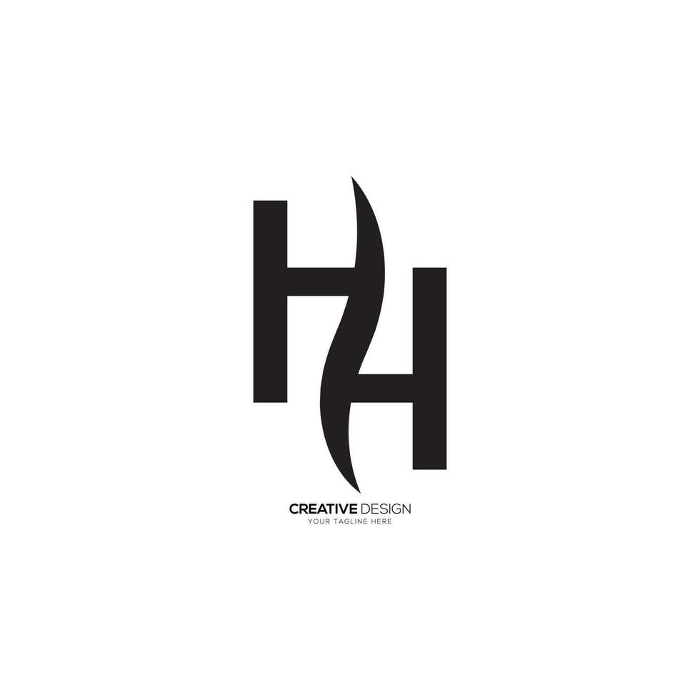 creativo lettera hh logo. hh ondulato sagomato unico logo. hh classico monogramma logo. hh logo vettore