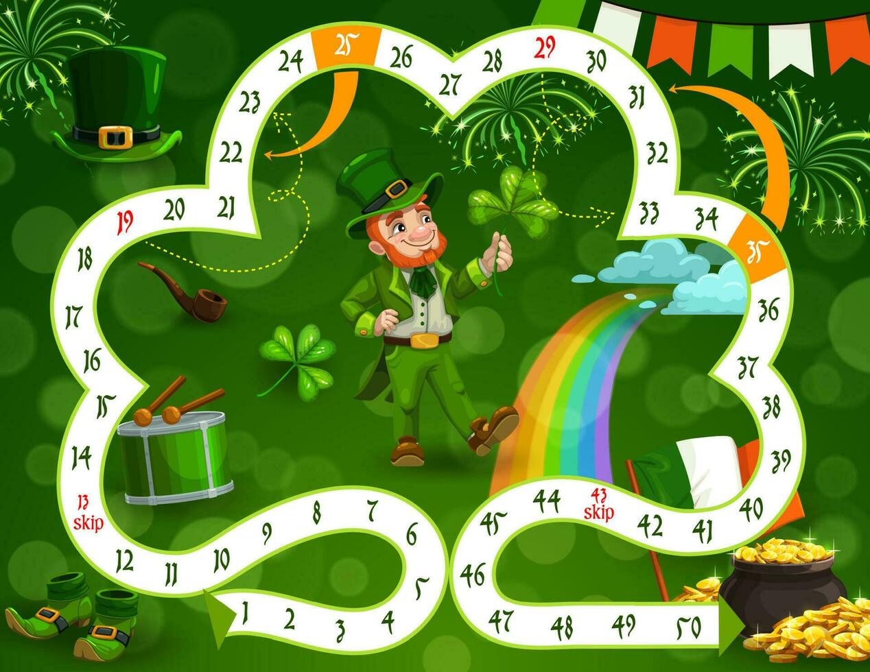 bambini tavola gioco vettore modello patricks giorno tema