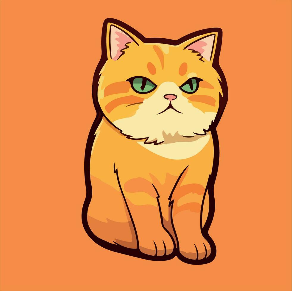 gatto carino chibi kawai divertente vettore illustrazione eps 10