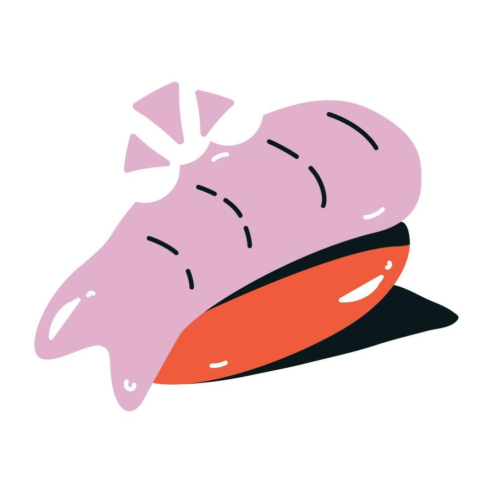 piatto icona design di salmone rotolo vettore