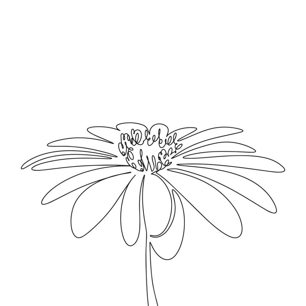 bellissimo fiore isolato su bianca sfondo. linea arte fiorire fiore. uno linea continuo astratto fiore. schema vettore illustrazione.