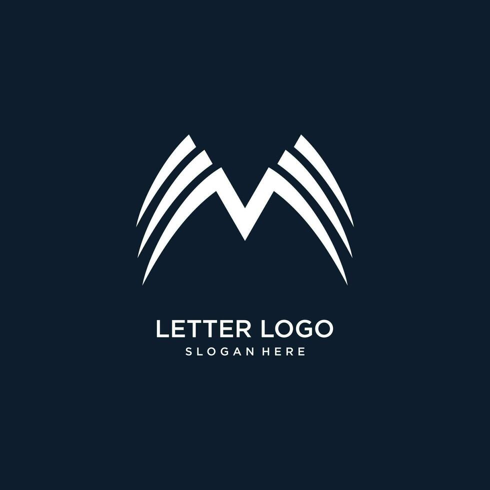 lettera m logo design idea con moderno astratto stile vettore