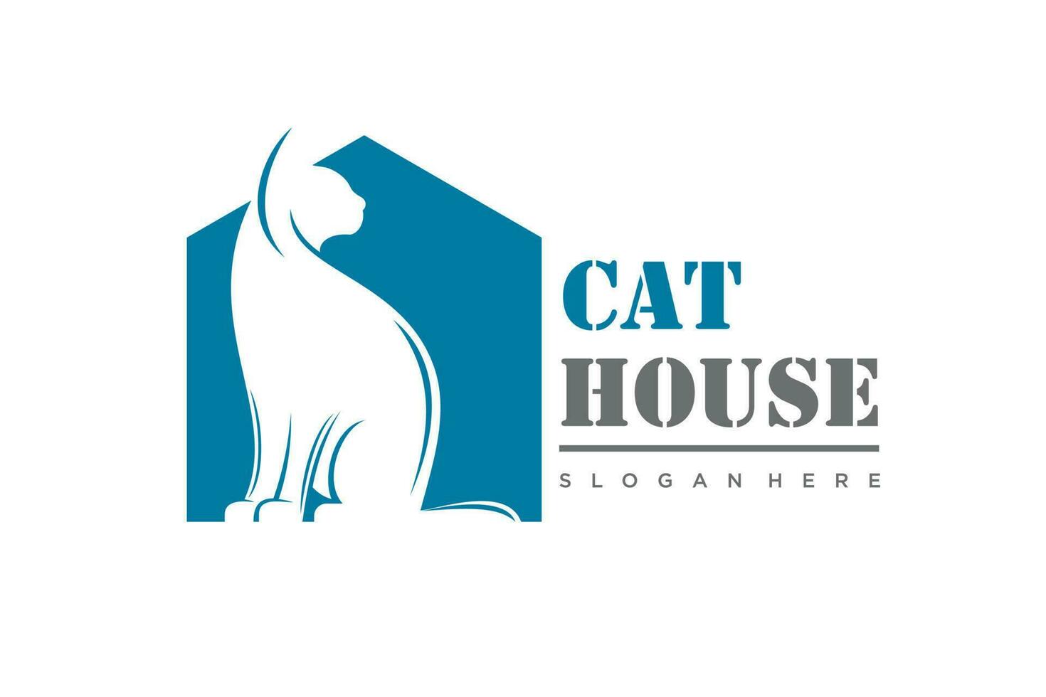 gatto animale domestico Casa casa logo vettore icona illustrazione