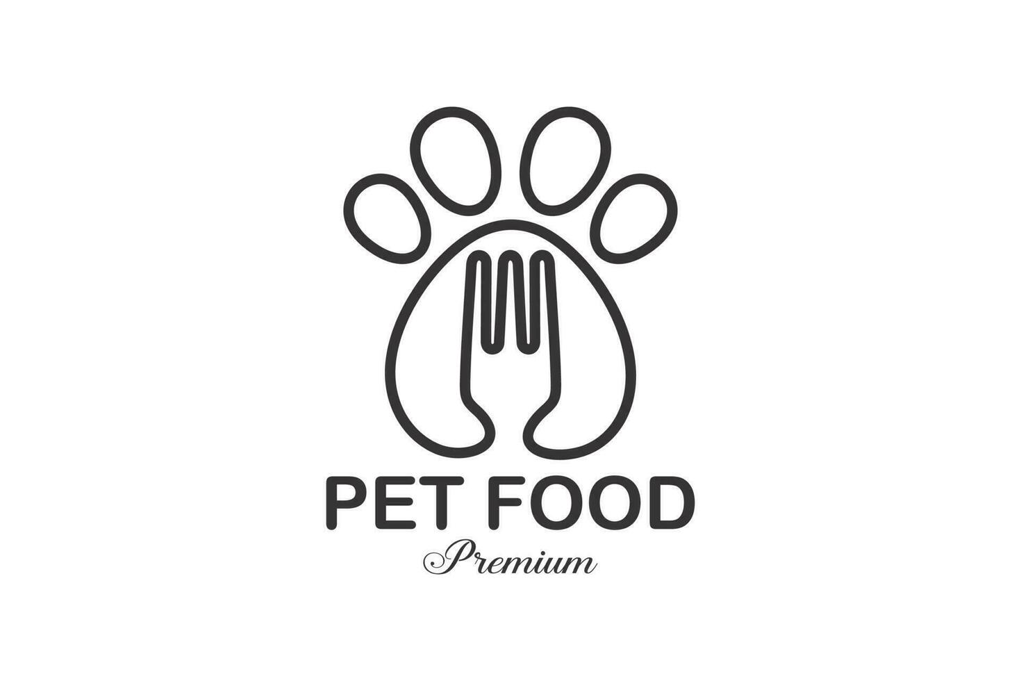 zampa cane gatto logo design. animale domestico cibo vettore