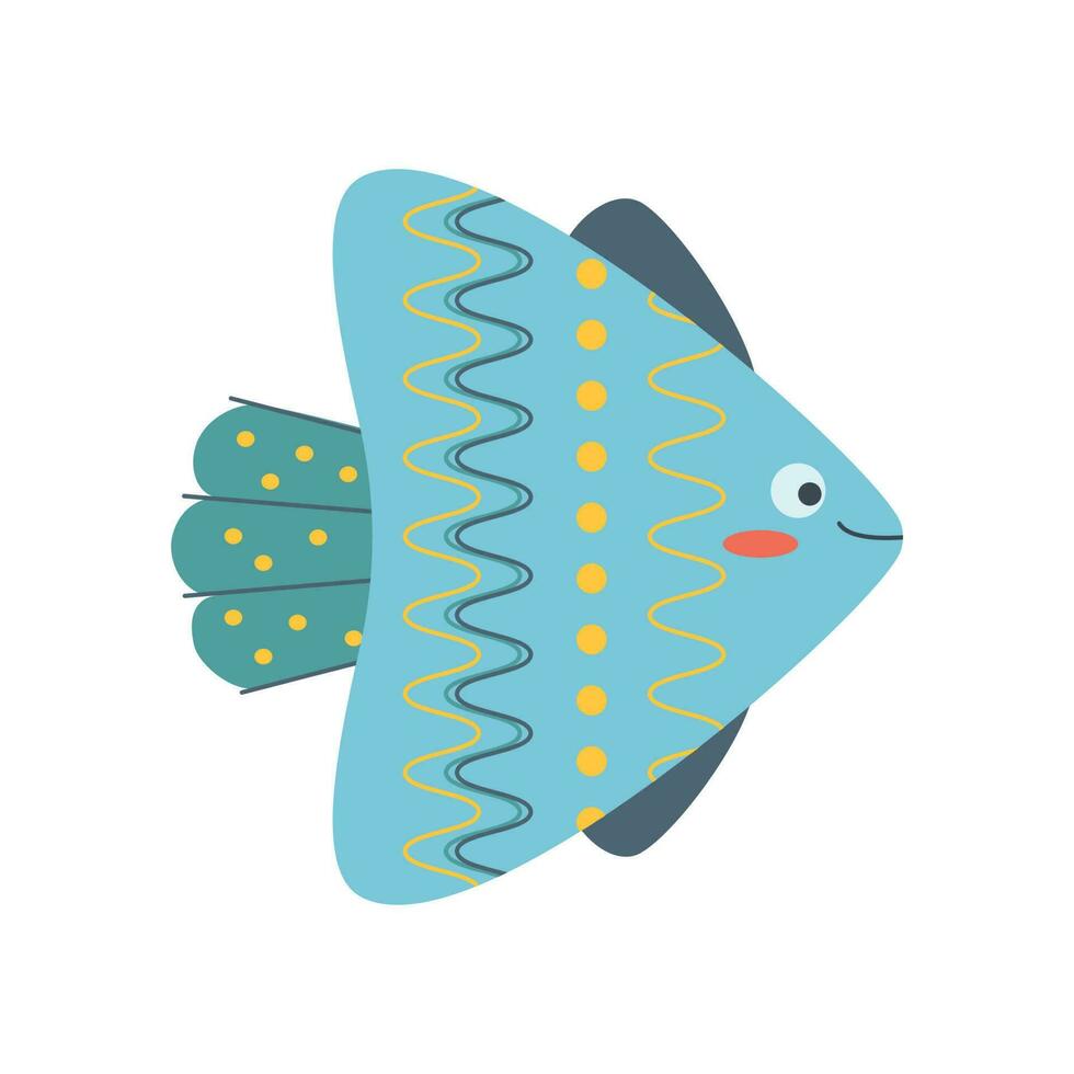 colorato pesce, mare animale. un abitante di il mare mondo, un' carino subacqueo creatura. vettore