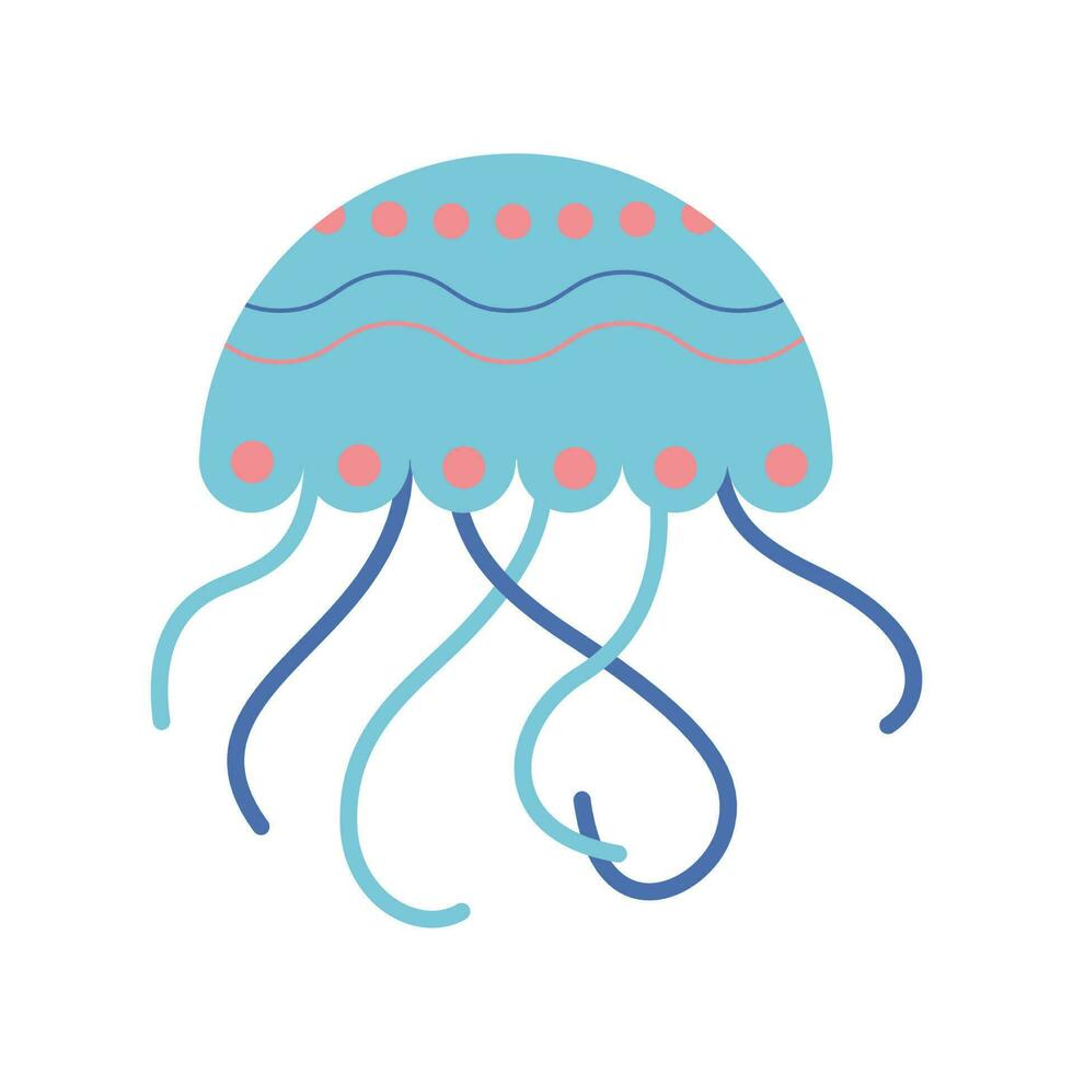 medusa, mare animale. un abitante di il mare mondo, un' carino subacqueo creatura. vettore