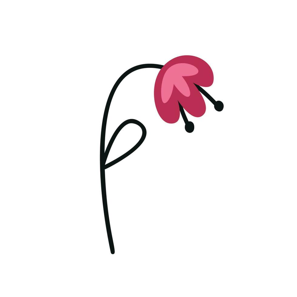 piatto mano disegnato vettore illustrazione di fiore