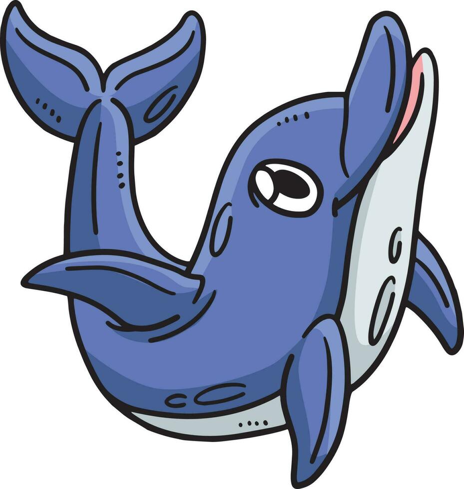 madre delfino cartone animato colorato clipart vettore