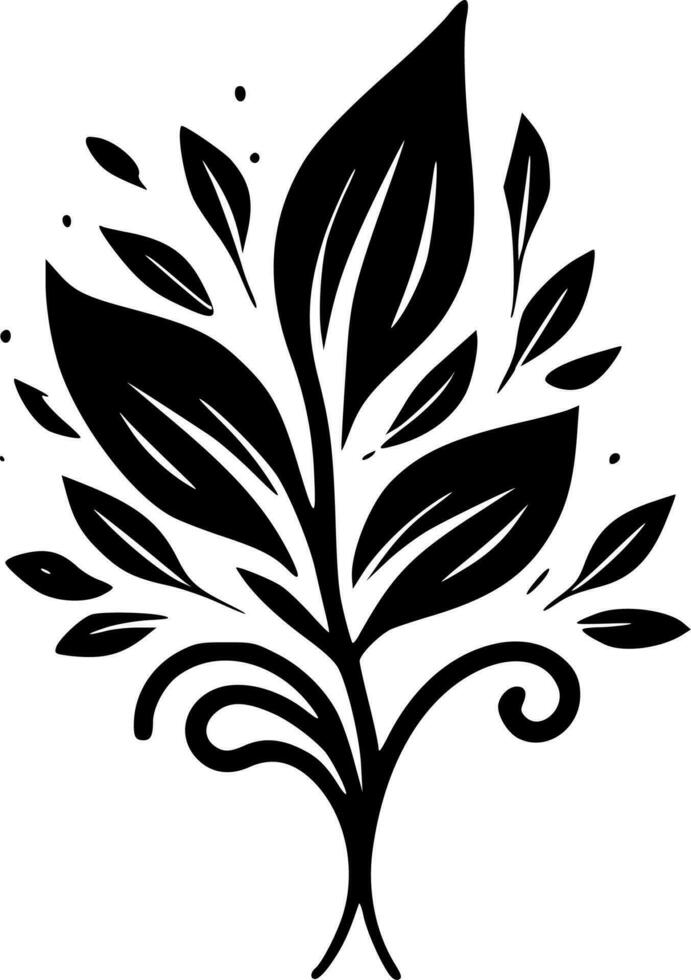 fiorire - nero e bianca isolato icona - vettore illustrazione