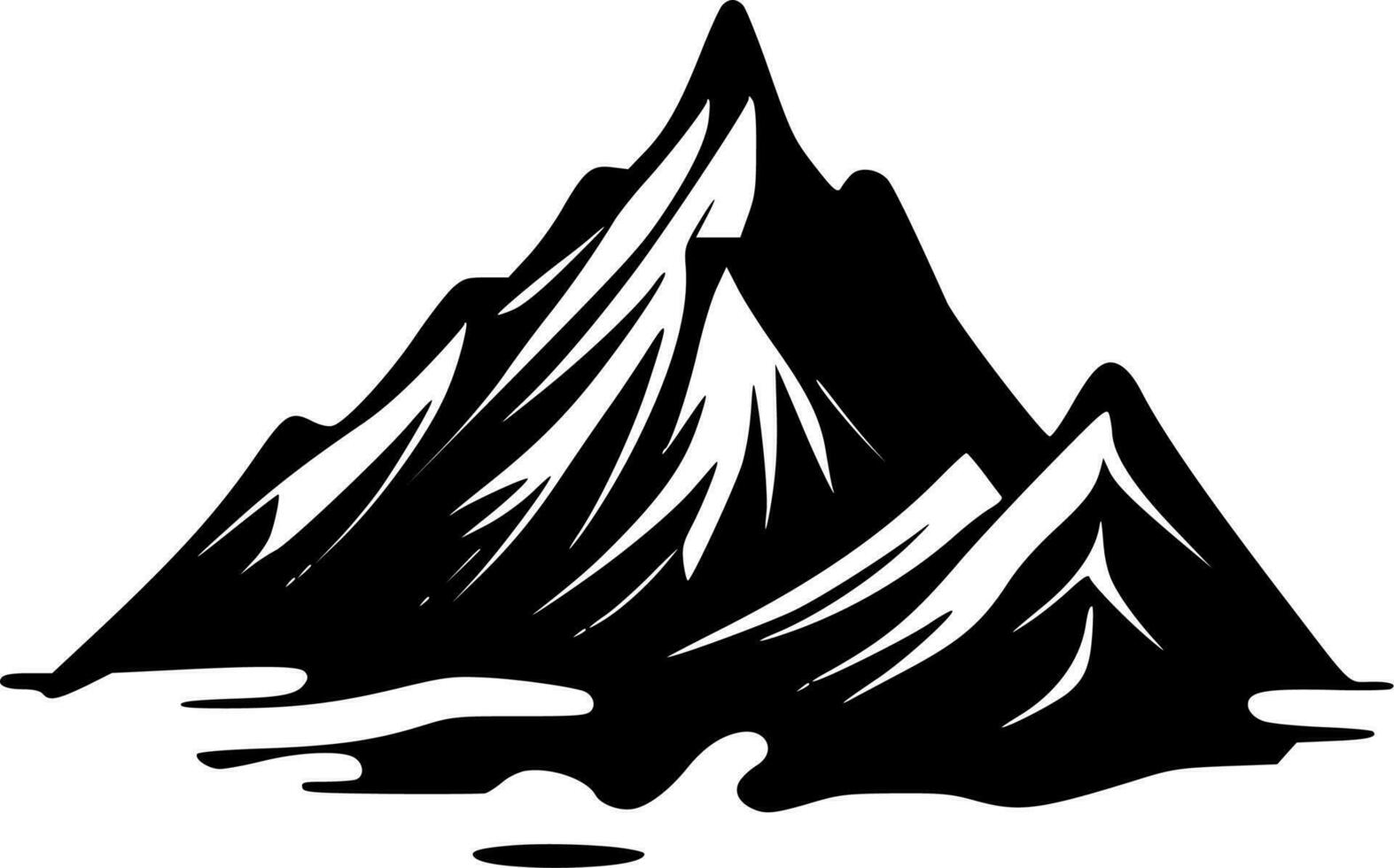 montagna, minimalista e semplice silhouette - vettore illustrazione