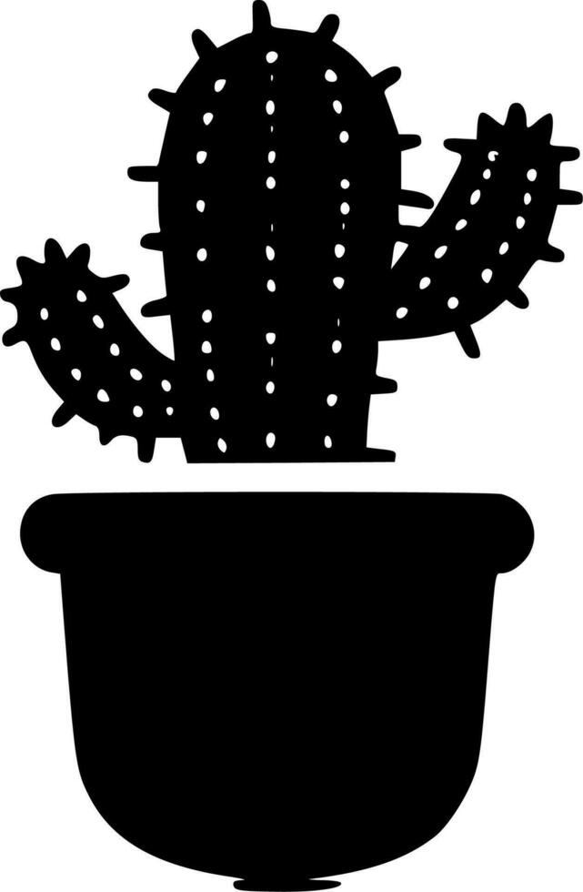 cactus - nero e bianca isolato icona - vettore illustrazione