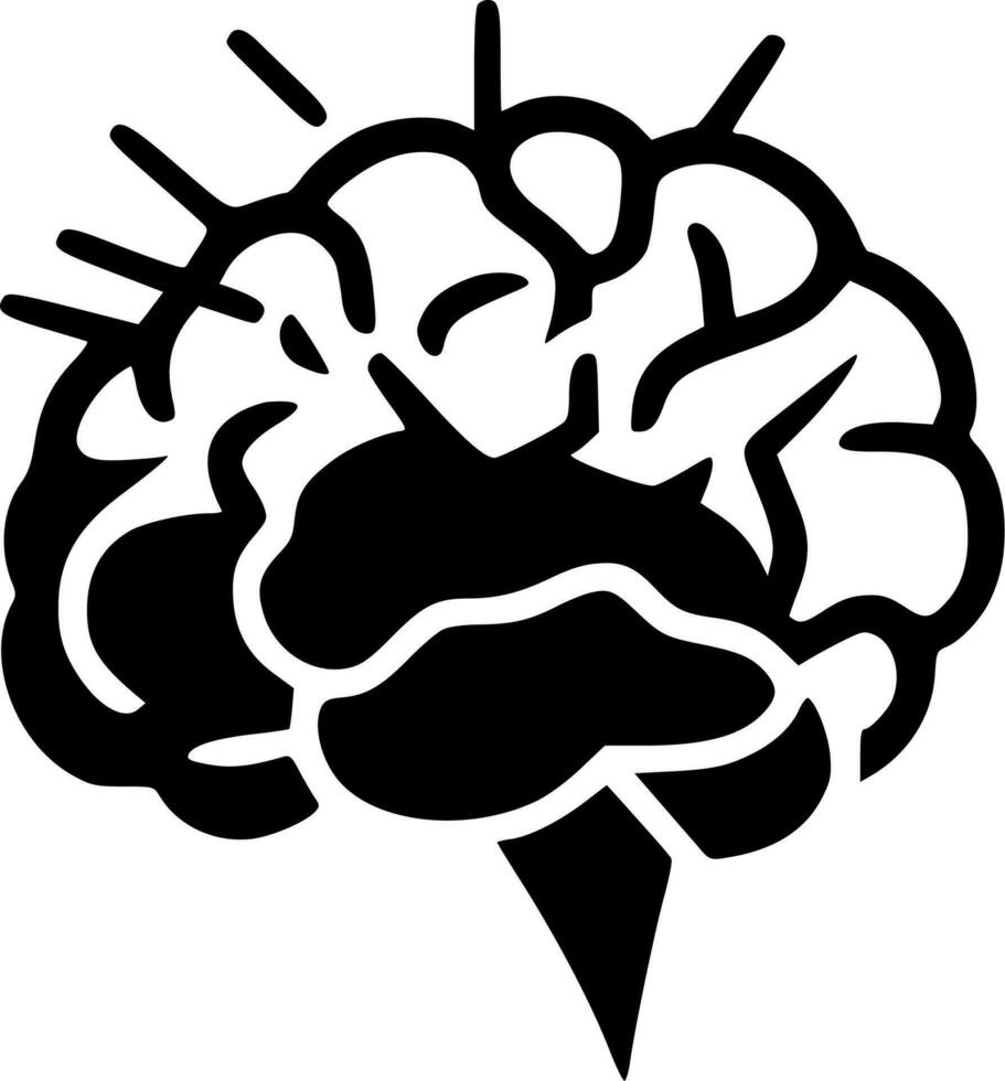 cervello, minimalista e semplice silhouette - vettore illustrazione