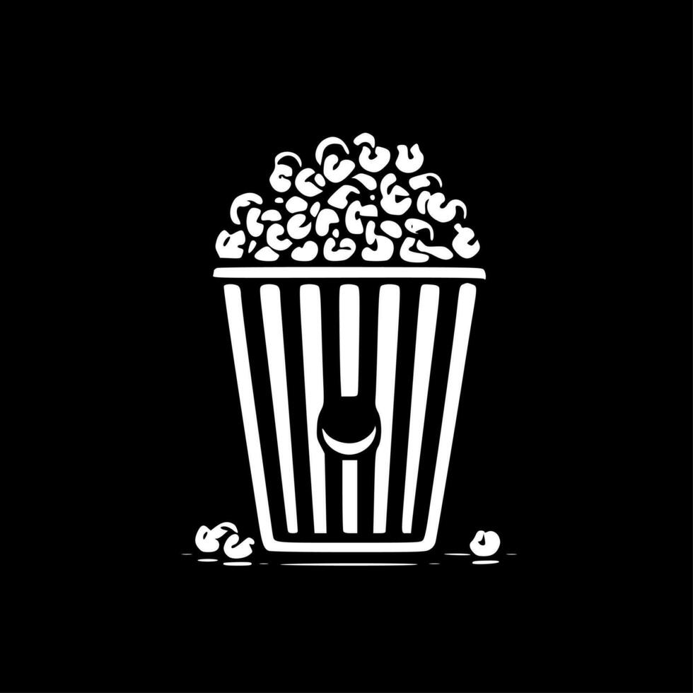 Popcorn - minimalista e piatto logo - vettore illustrazione