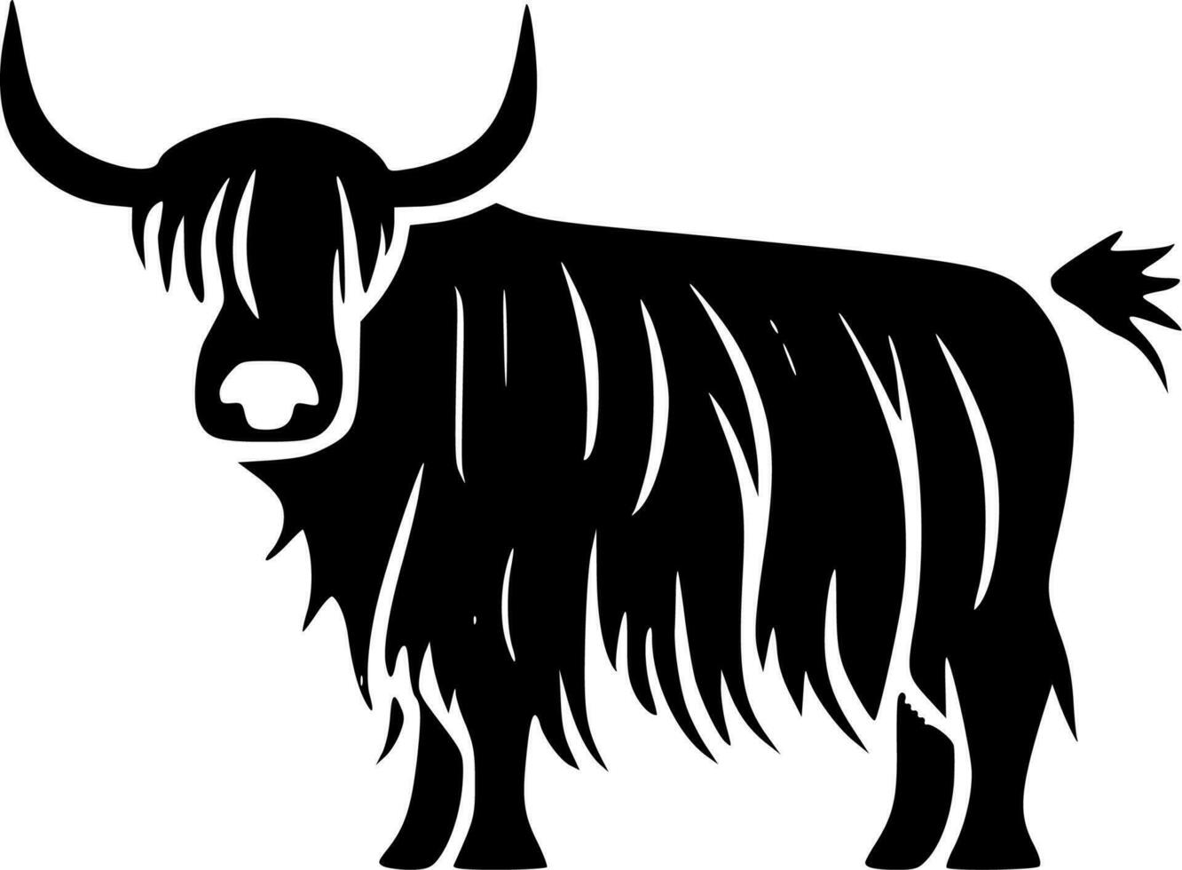montanaro mucca, nero e bianca vettore illustrazione