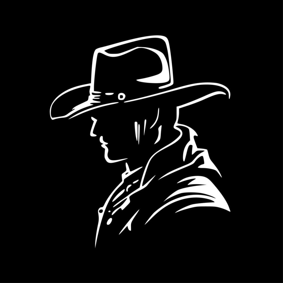 cowboy - minimalista e piatto logo - vettore illustrazione