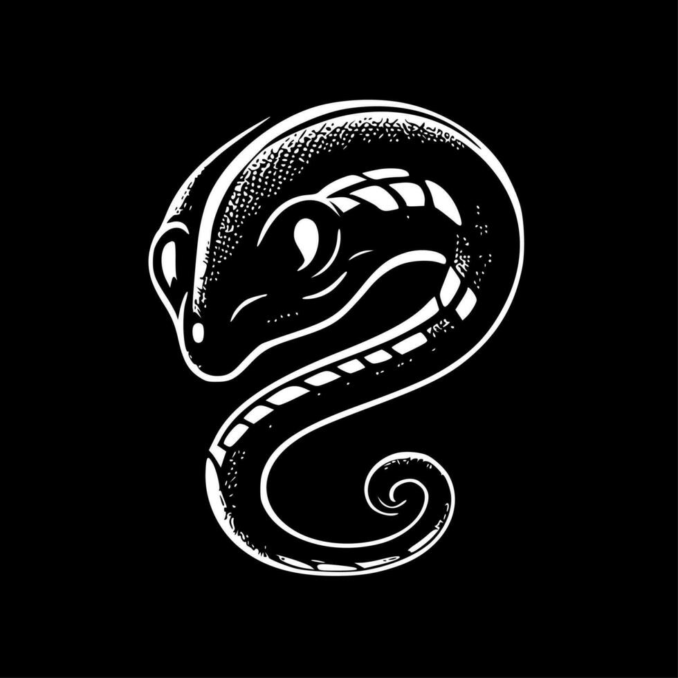 serpente - nero e bianca isolato icona - vettore illustrazione