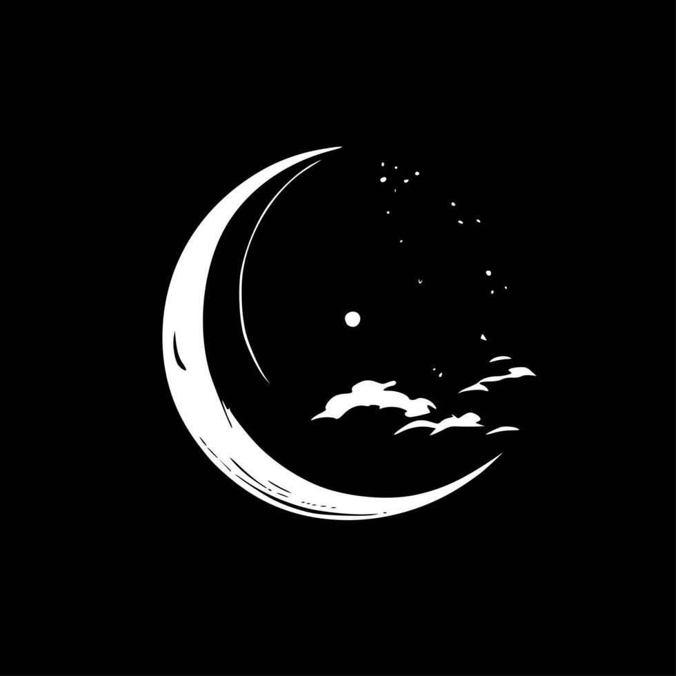 Luna, minimalista e semplice silhouette - vettore illustrazione