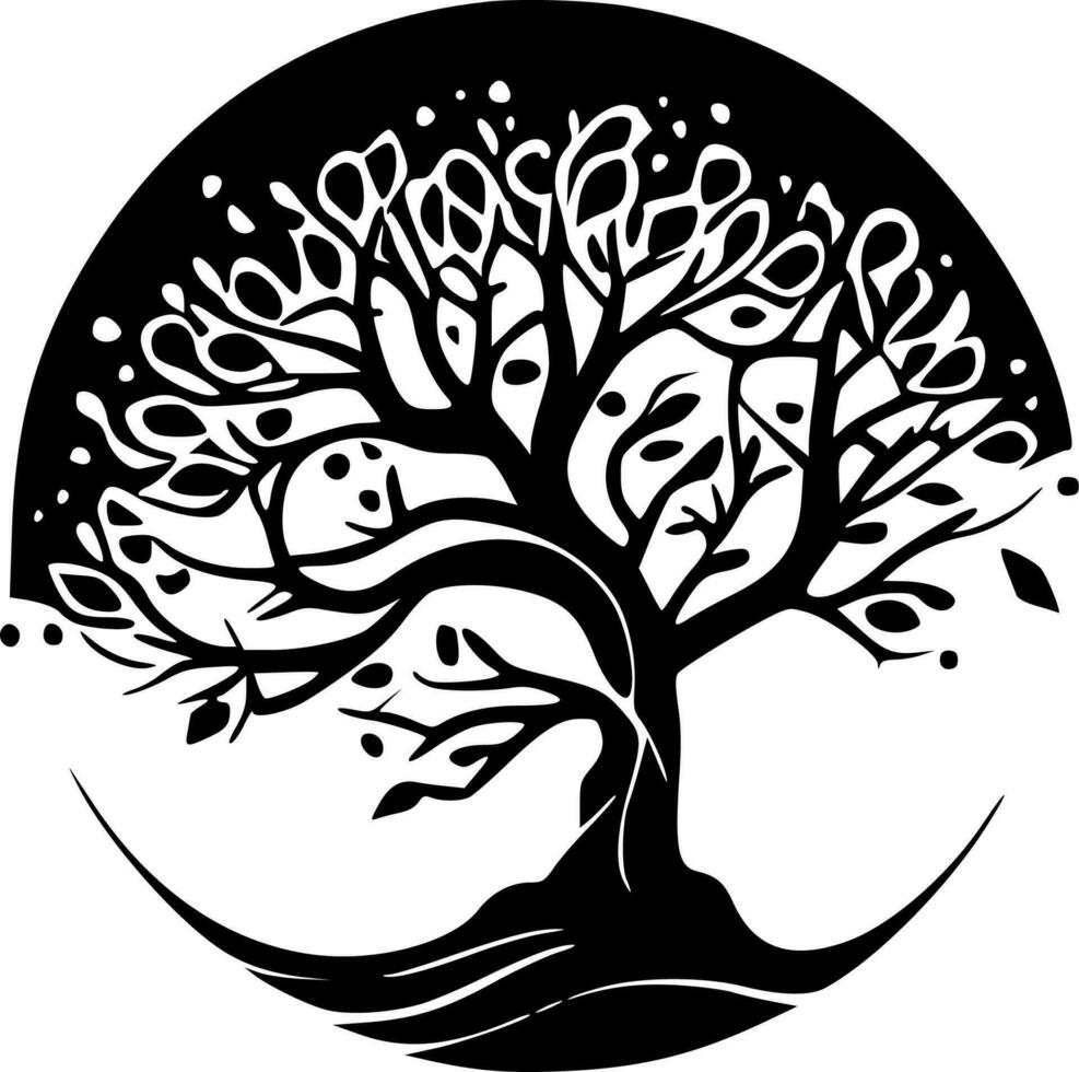 albero di vita - minimalista e piatto logo - vettore illustrazione