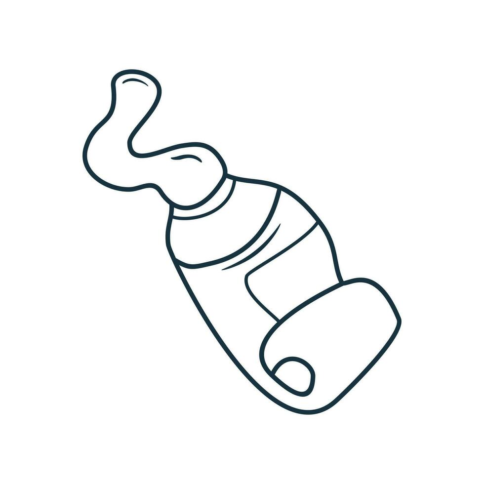 dentifricio tubo mano disegnato scarabocchio schizzo, isolato vettore illustrazione