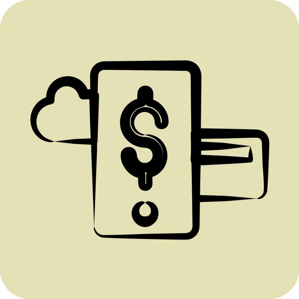 icona mobile pagamento. adatto per formazione scolastica simbolo. mano disegnato stile. semplice design modificabile vettore