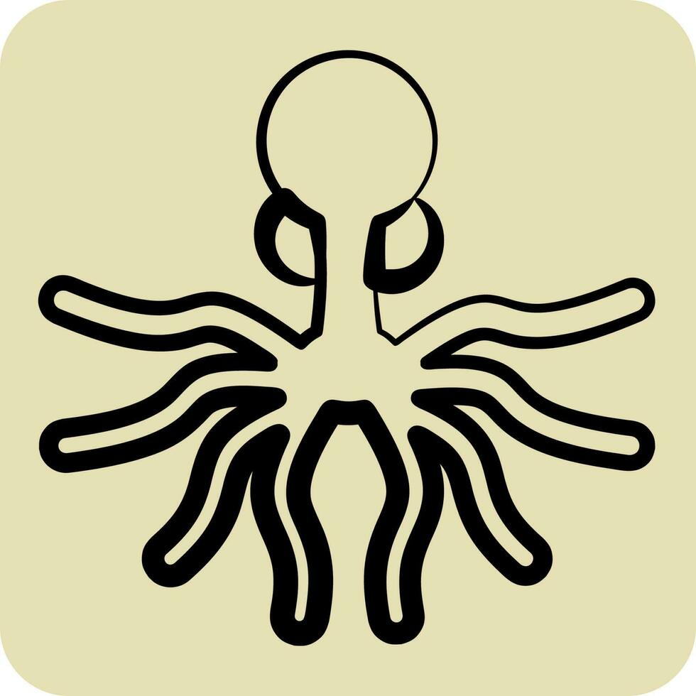 icona oktopus. adatto per frutti di mare simbolo. mano disegnato stile. semplice design modificabile. design modello vettore