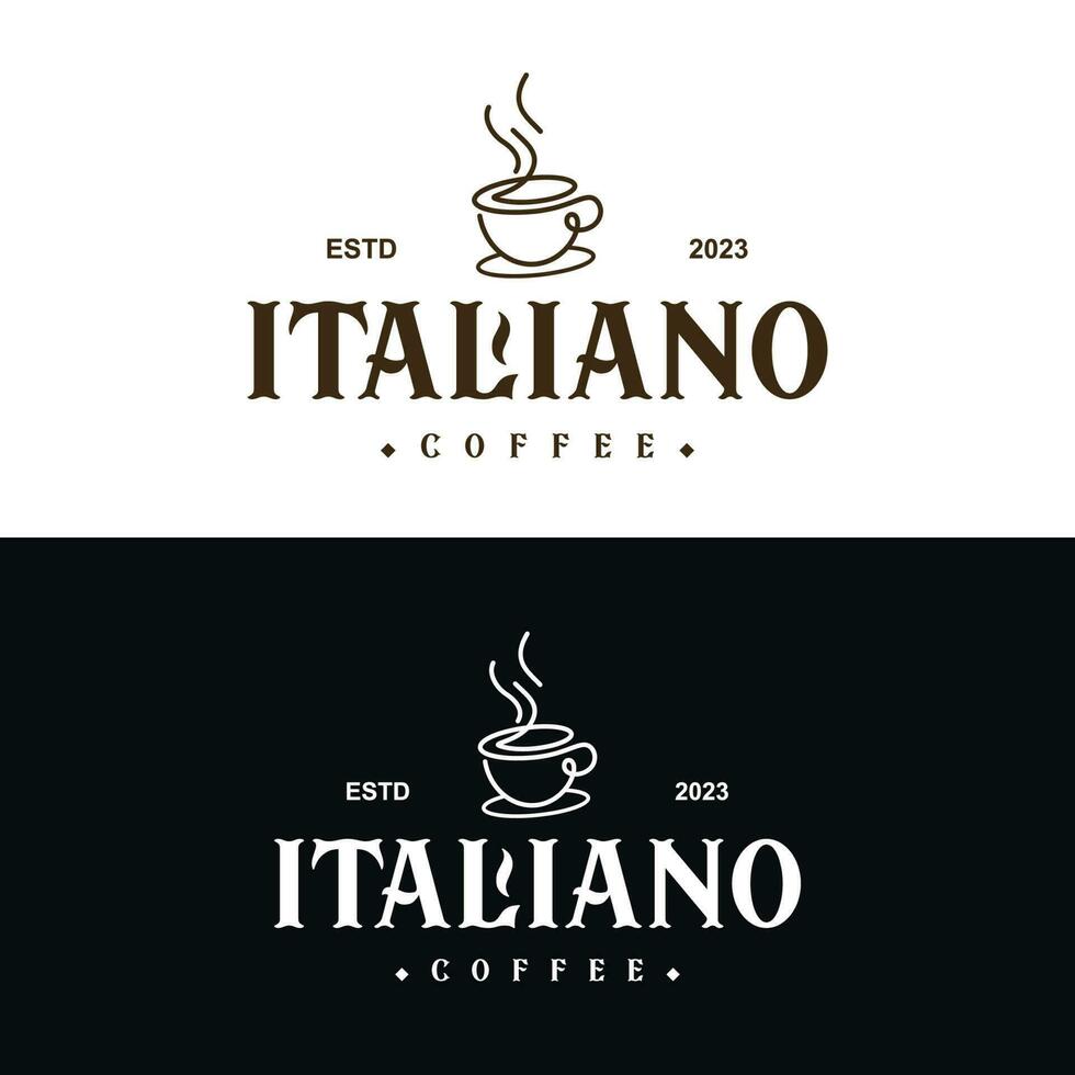 italiano caffè minimalista logo concetto design vettore