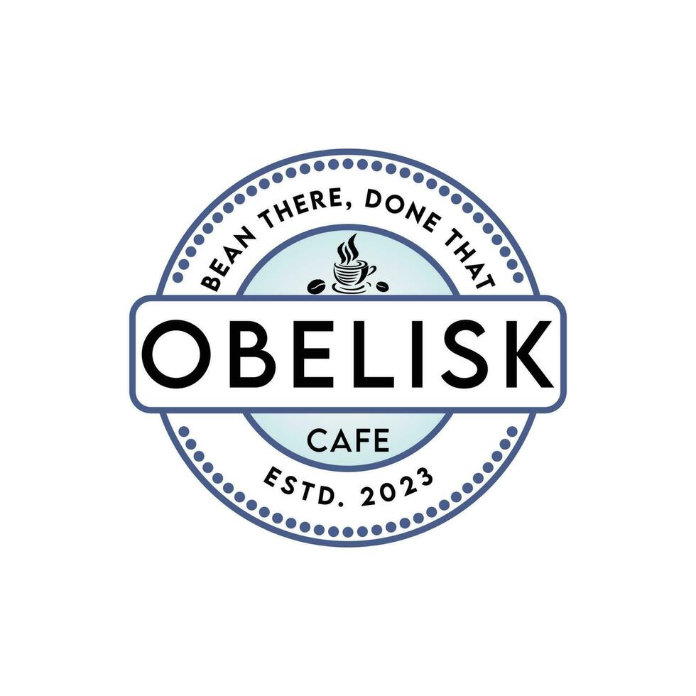 obelisco bar distintivo logo design vettore