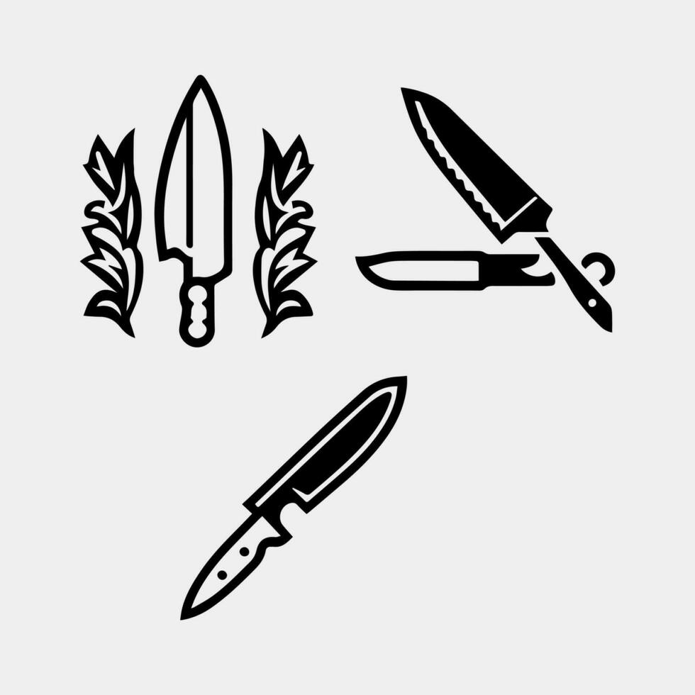 concetto coltello icona logo vettore design