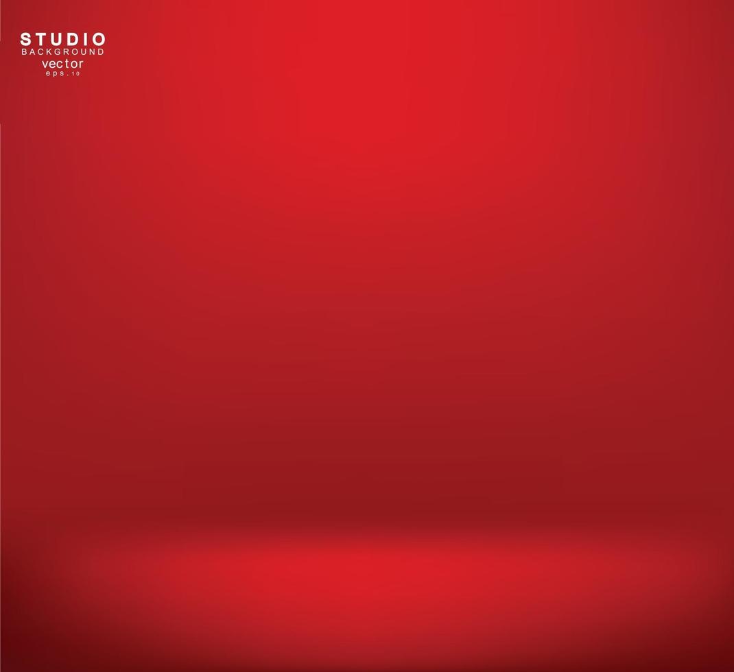 sfondo della stanza dello studio dei prodotti del display a colori rosso vuoto vettore