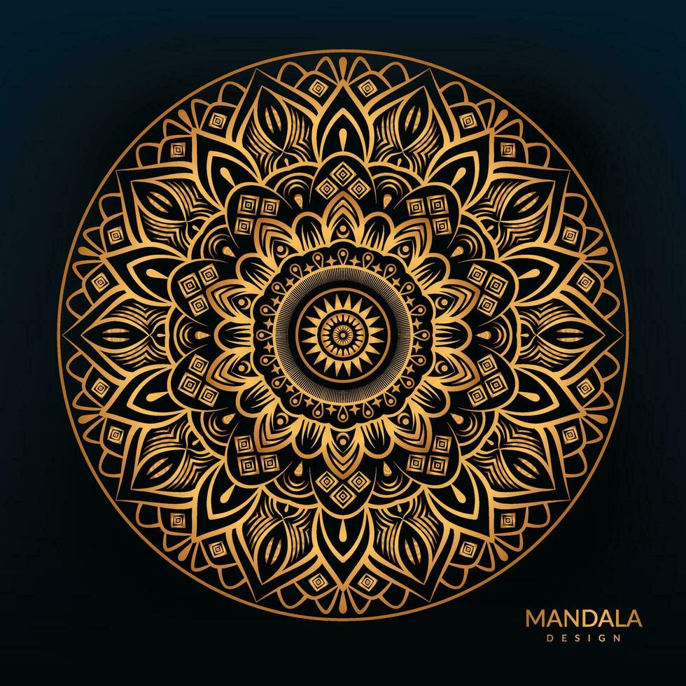 lusso mandala design con d'oro arabesco modello Arabo islamico ornamentale mandala vettore