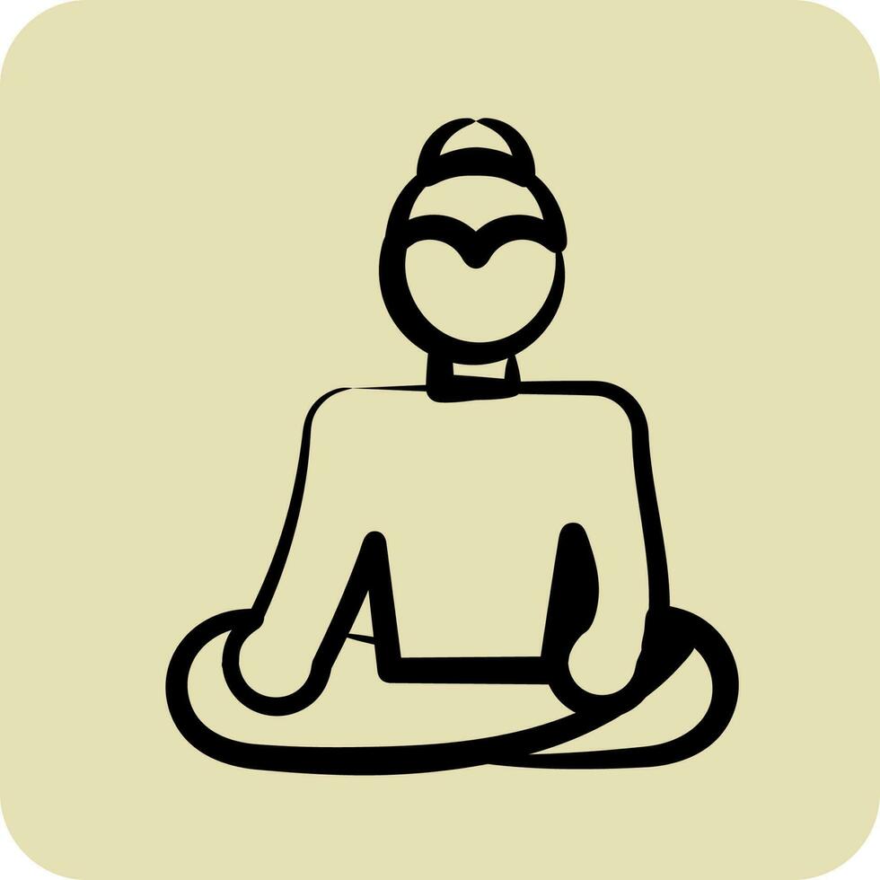 icona buddha. relazionato per Tailandia simbolo. mano disegnato stile. semplice design editable.world viaggio vettore