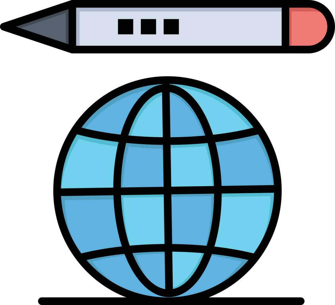 formazione scolastica globo matita vettore